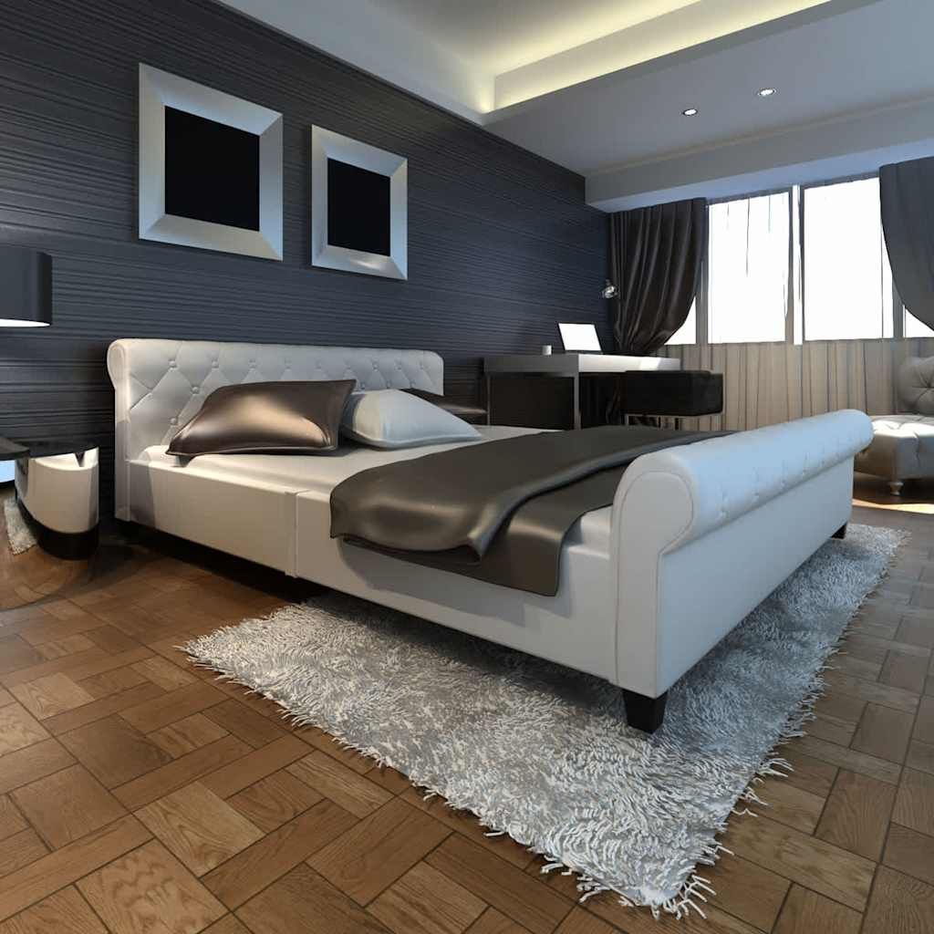 Letto con Materasso con Memoria Bianco in Similpelle 180x200cm vidaXL
