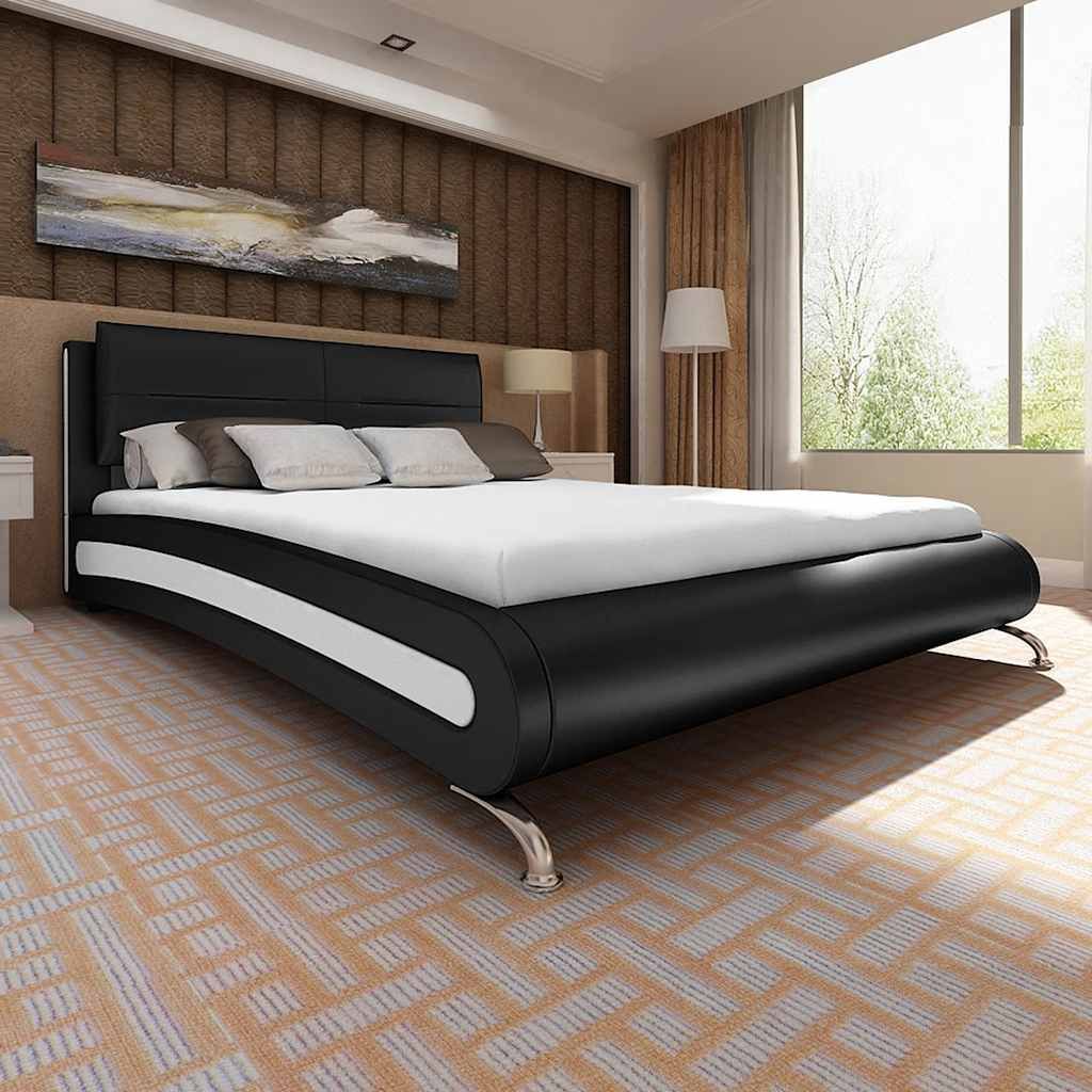 Letto con Materasso con Memoria Nero in Similpelle 180x200 cm vidaXL