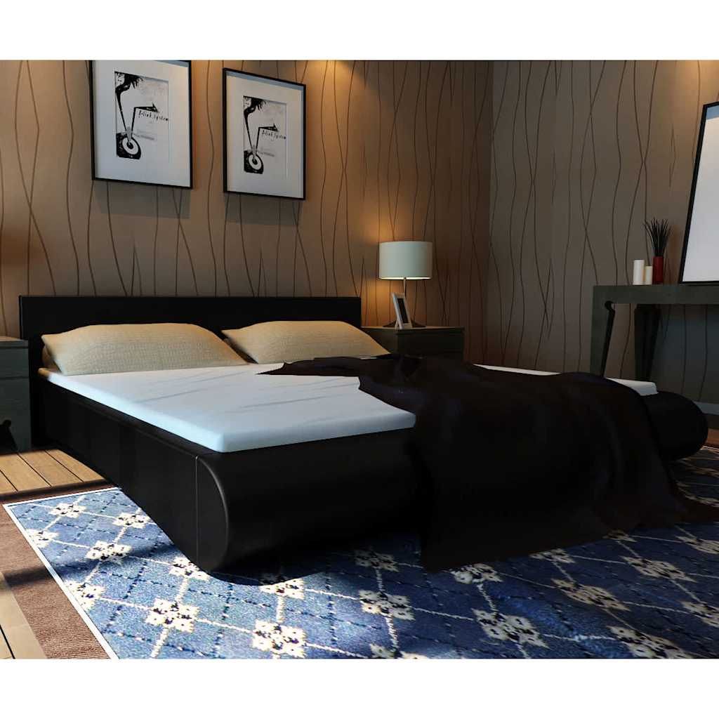 Letto con Materasso Nero in Similpelle 140x200 cm vidaXL