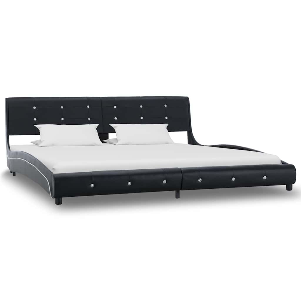 Letto con Materasso Nero in Similpelle 180x200 cm vidaXL