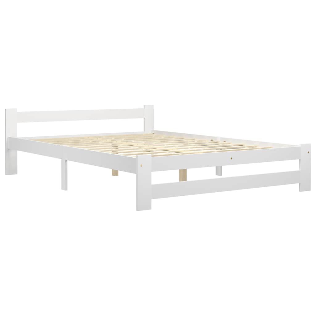 Giroletto con 4 Cassetti Bianco in Massello di Pino 160x200 cm vidaXL