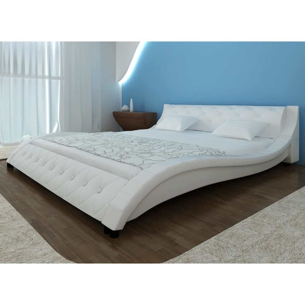 Letto con Materasso con Memoria Bianco in Similpelle 140x200 cm vidaXL