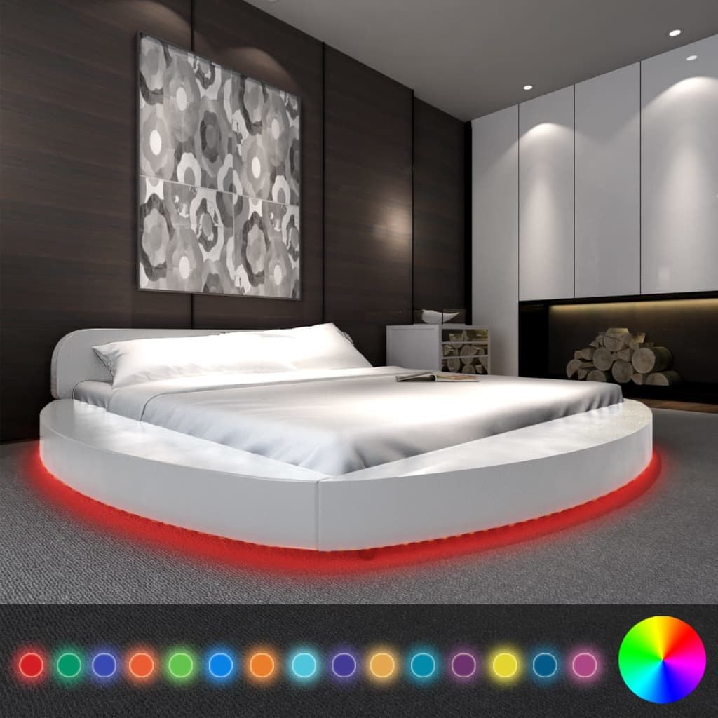 Letto con Materasso e LED Bianco in Similpelle 180x200 cm vidaXL