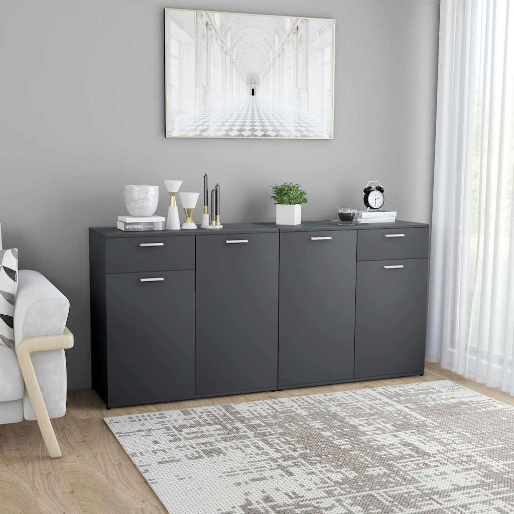 Credenza Grigia 160x36x75 cm in Truciolato vidaXL