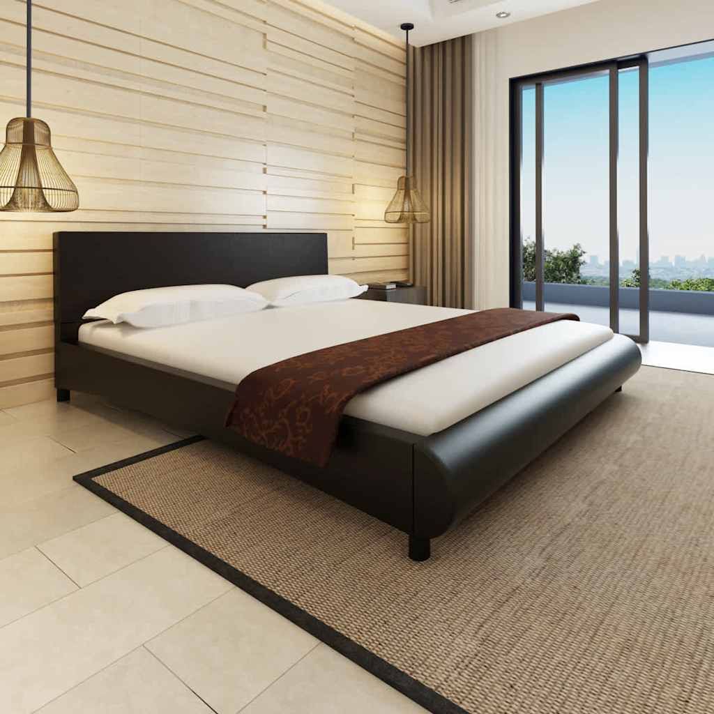 Letto con Materasso Nero in Similpelle 180x200 cm vidaXL