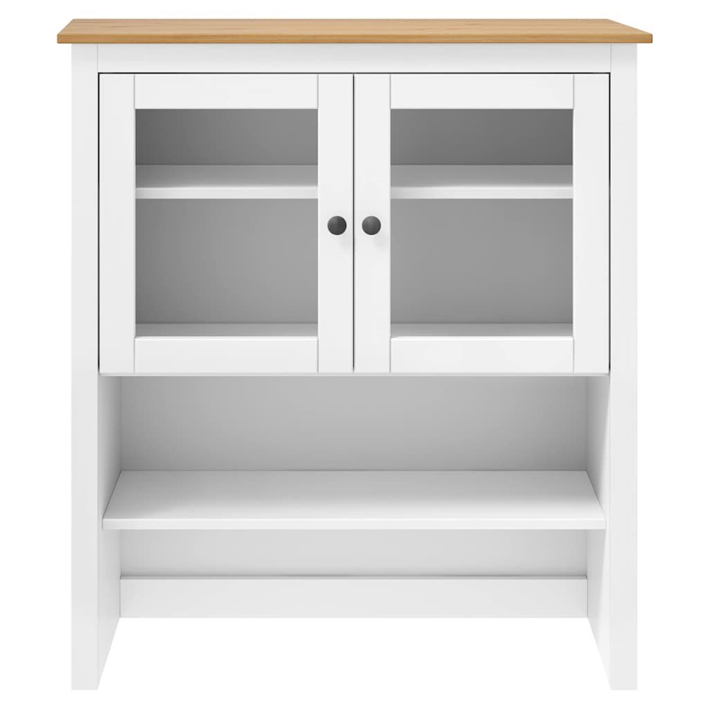 Credenza Hill Bianca 90x33x100 cm in Legno Massello di Pino vidaXL