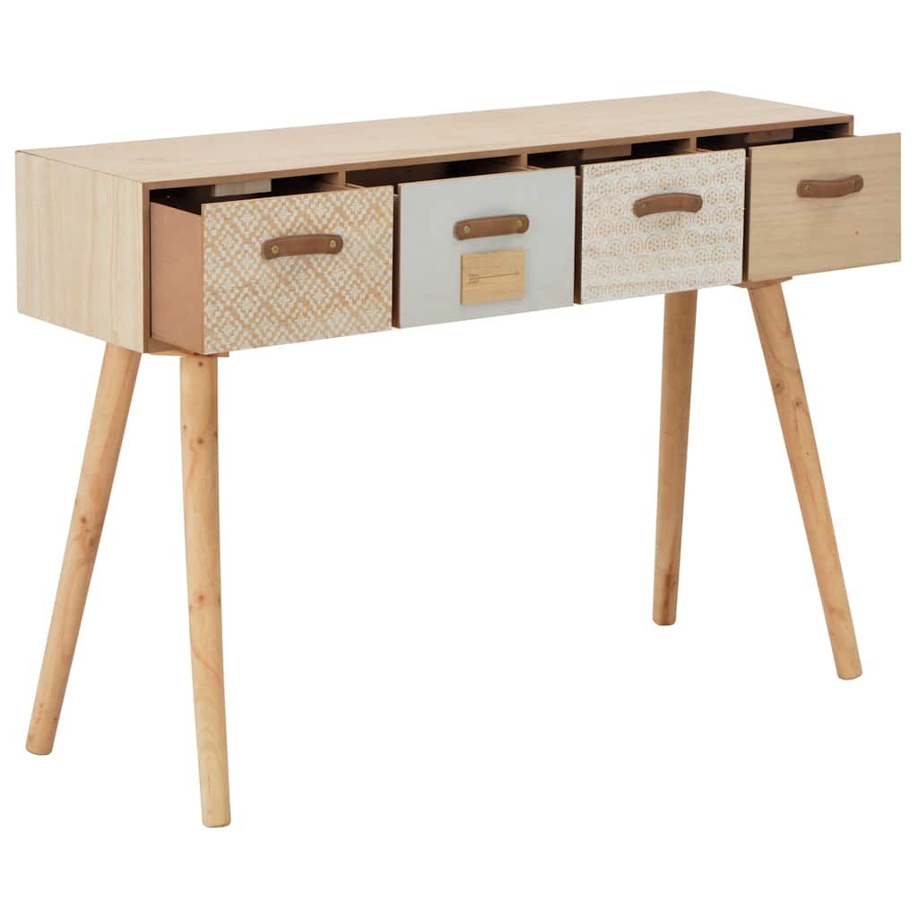 Tavolo Consolle 4 Cassetti 110x30x75 cm in Massello di Pino vidaXL
