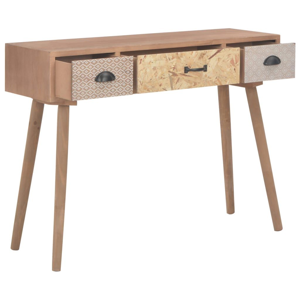Tavolo Consolle con 3 Cassetti 100x30x73 cm in Massello di Pino vidaXL