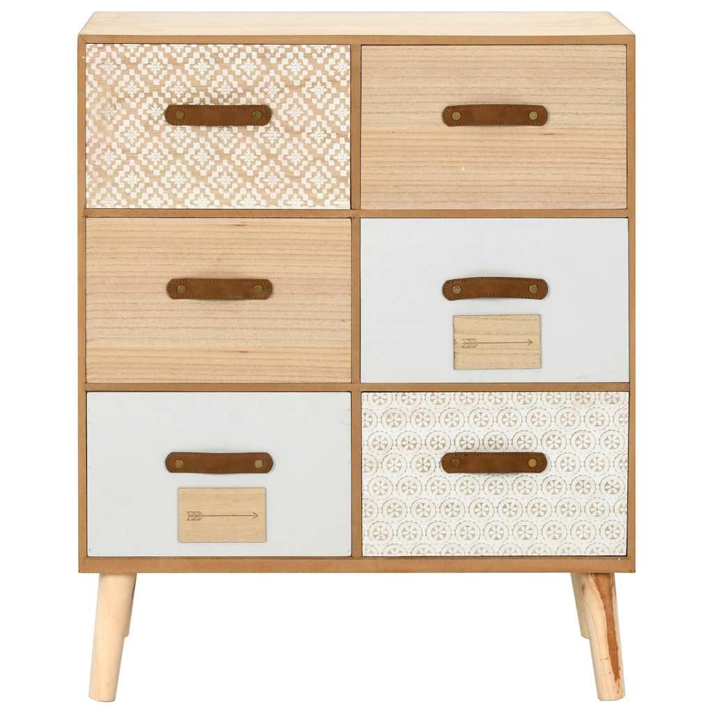 Credenza con 6 Cassetti 60x30x75 cm in Massello di Pino vidaXL