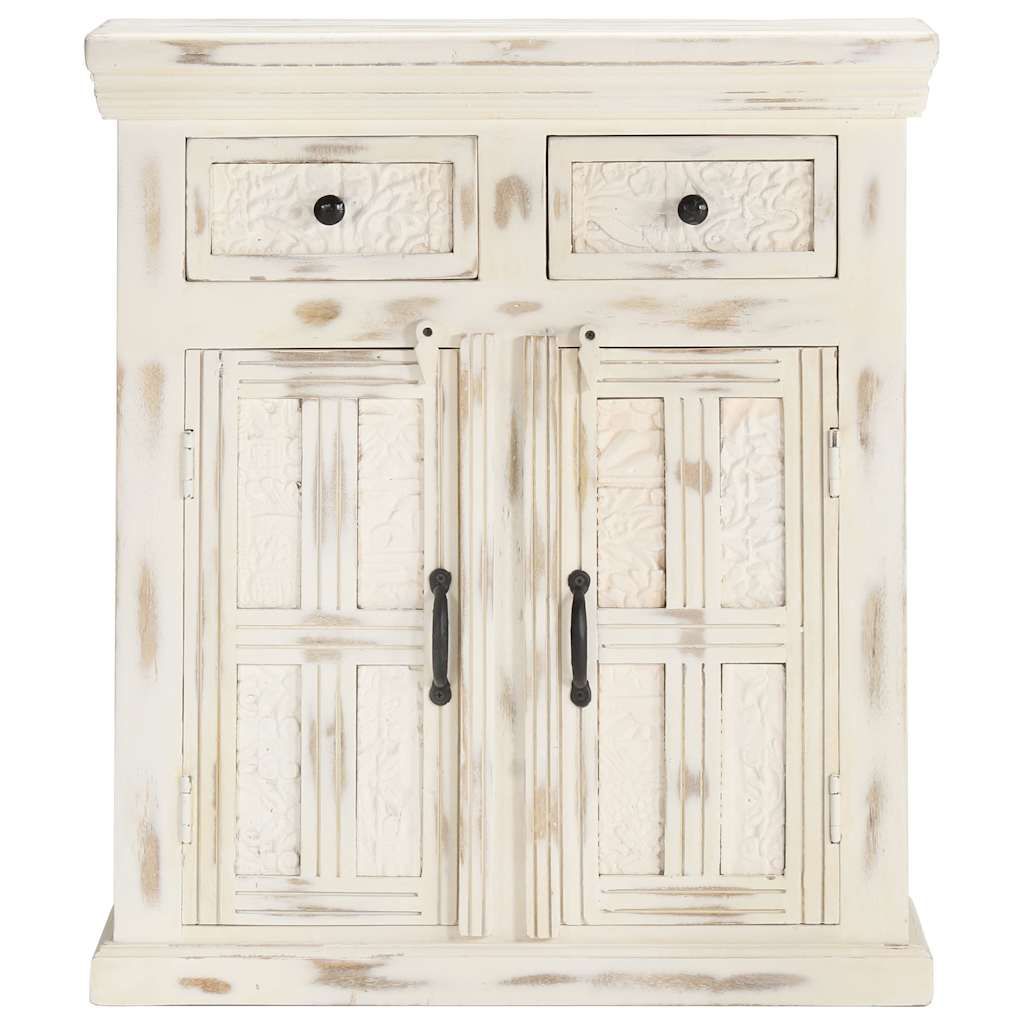 Credenza Bianca 65x30x75 cm in Legno Massello di Mango vidaXL