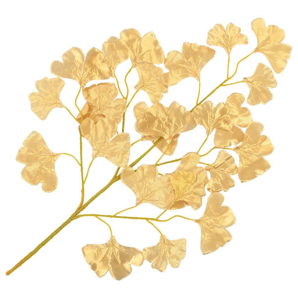Foglie Artificiali di Ginko 10 pz Oro 65 cm vidaXL