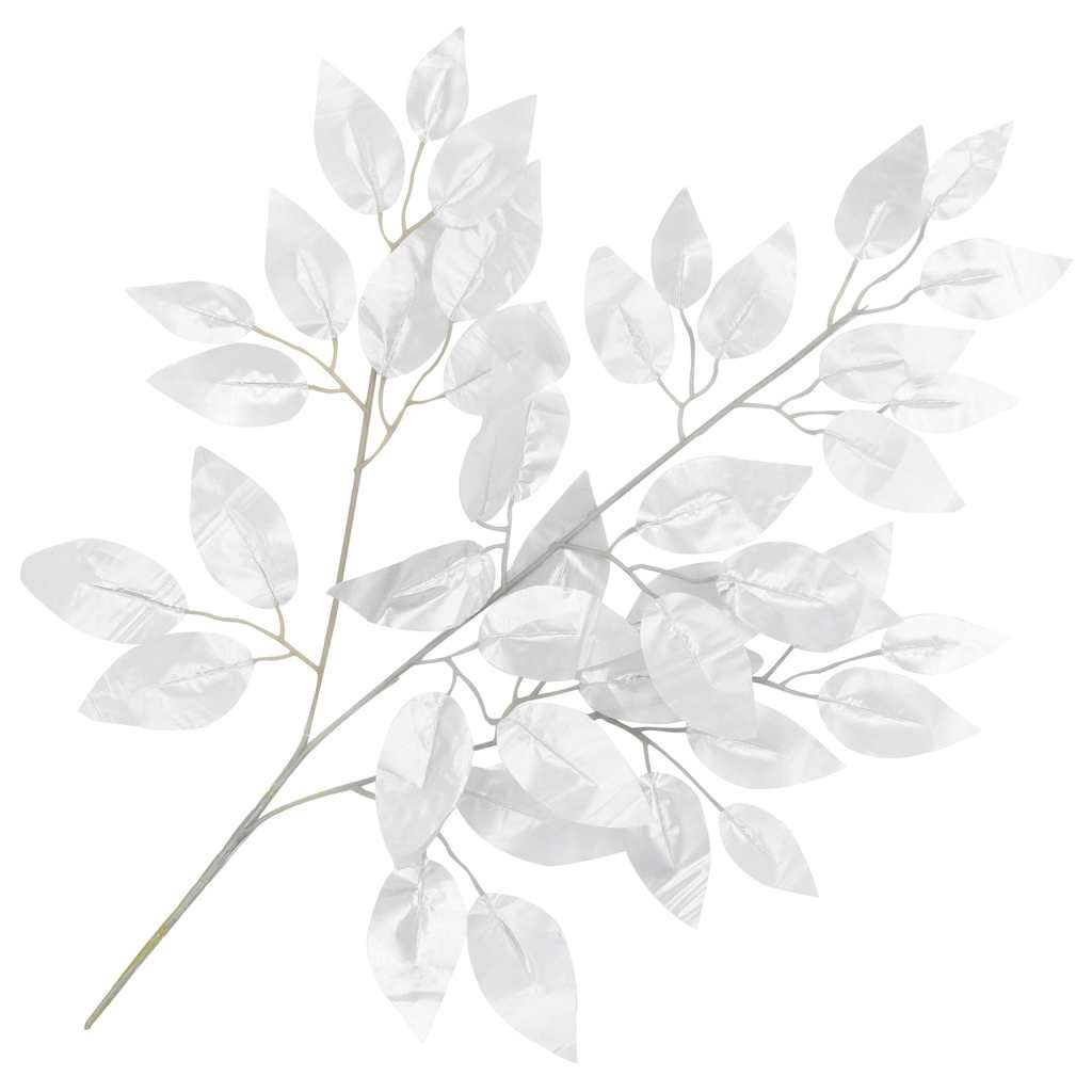 Foglie Artificiali di Ficus 10 pz Argento 65 cm vidaXL