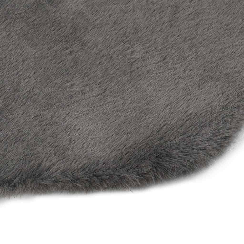 Tappeto 65x95 cm Pelliccia di Coniglio Sintetica Grigio Scuro vidaXL