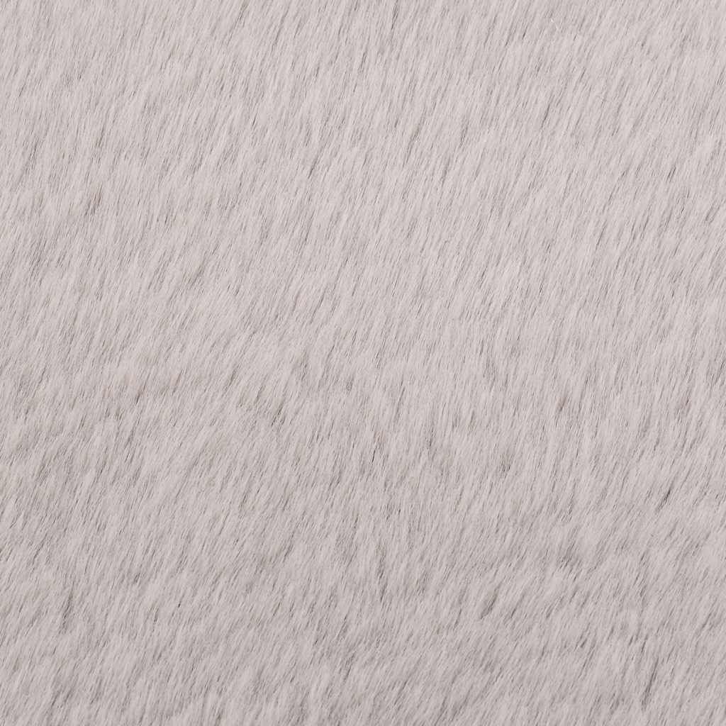 Tappeto 80 cm in Similpelle di Coniglio Grigio vidaXL