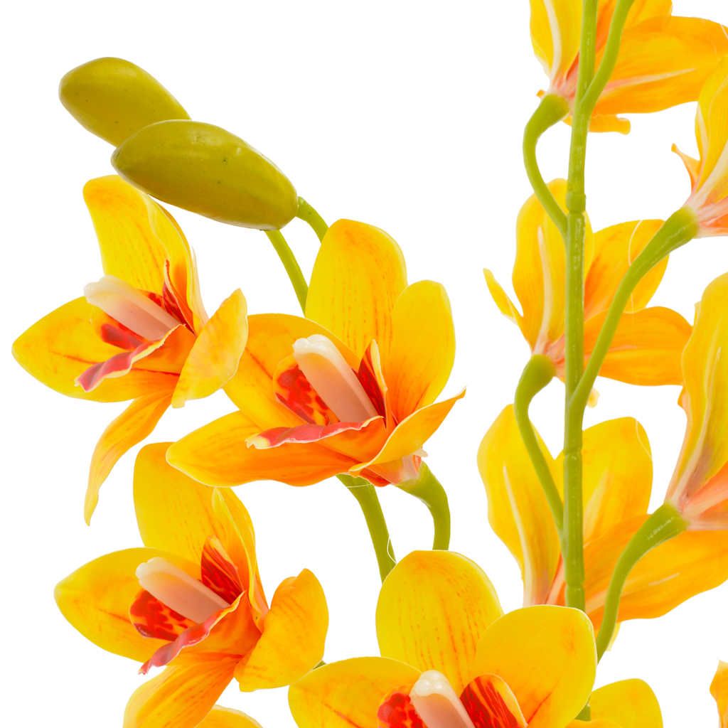 Orchidea Artificiale con Vaso Gialla 90 cm vidaXL