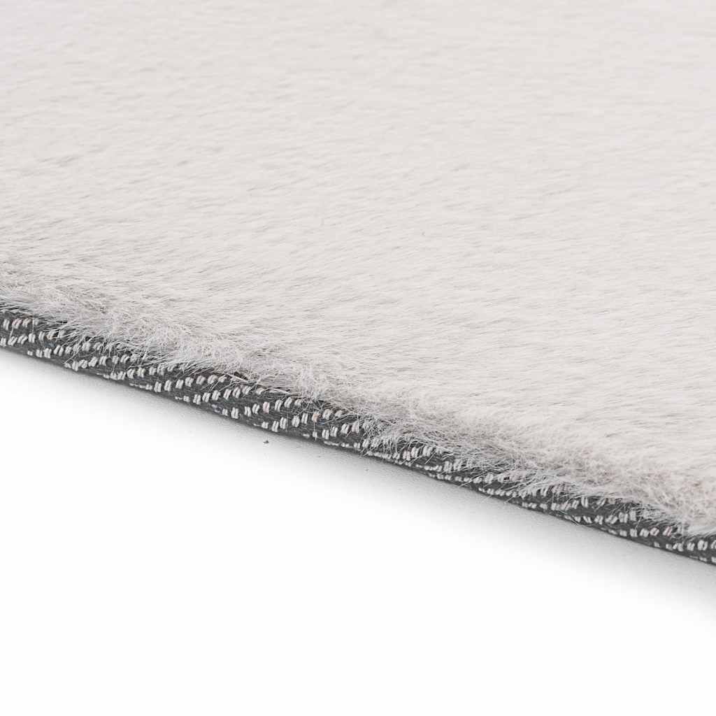 Tappeto 140x200 cm Similpelle di Coniglio Grigio vidaXL