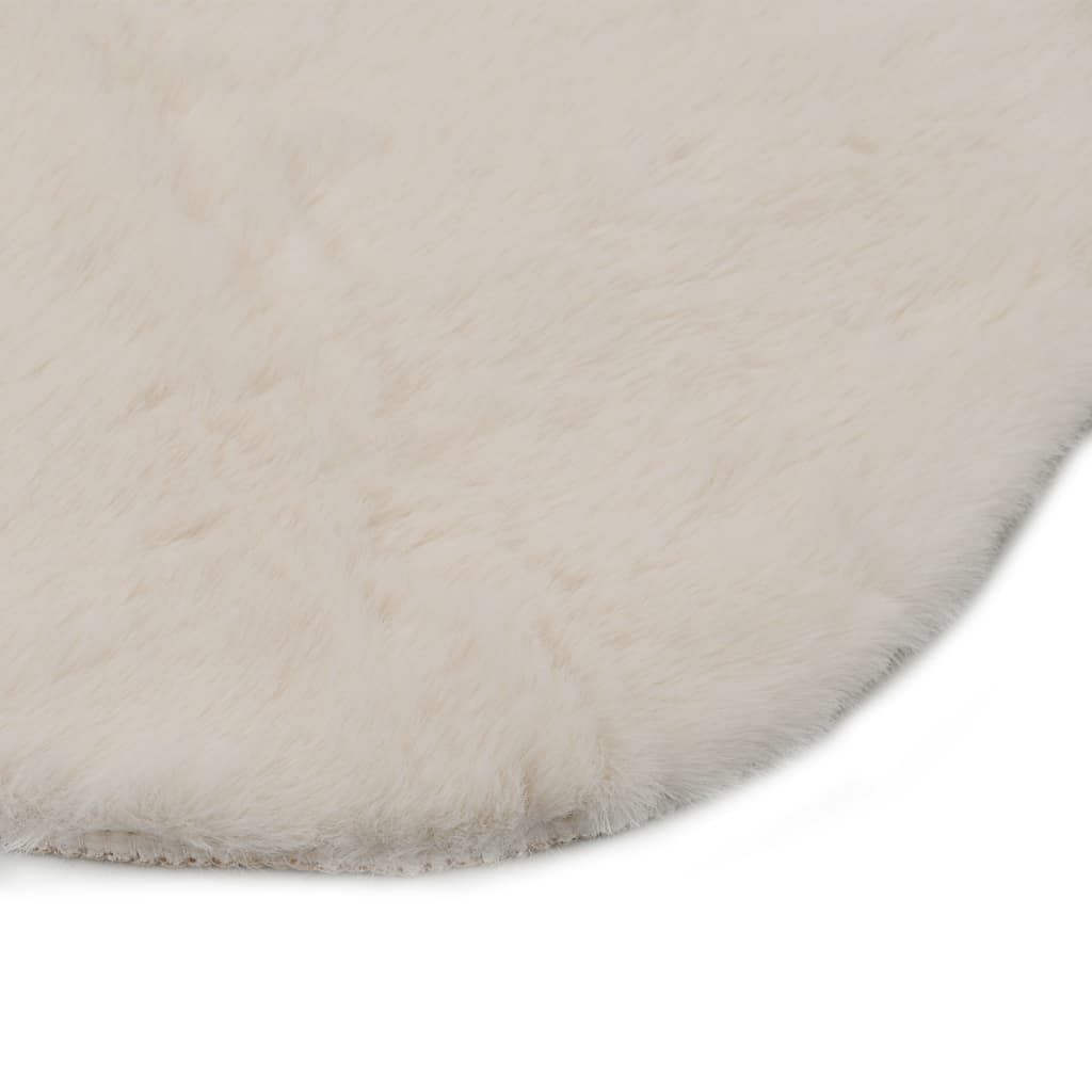 Tappeto 65x95 cm Similpelle di Coniglio Crema vidaXL