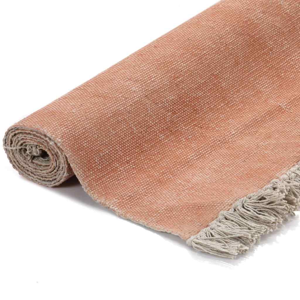 Tappeto Kilim in Cotone 120x180 cm Rosa vidaXL