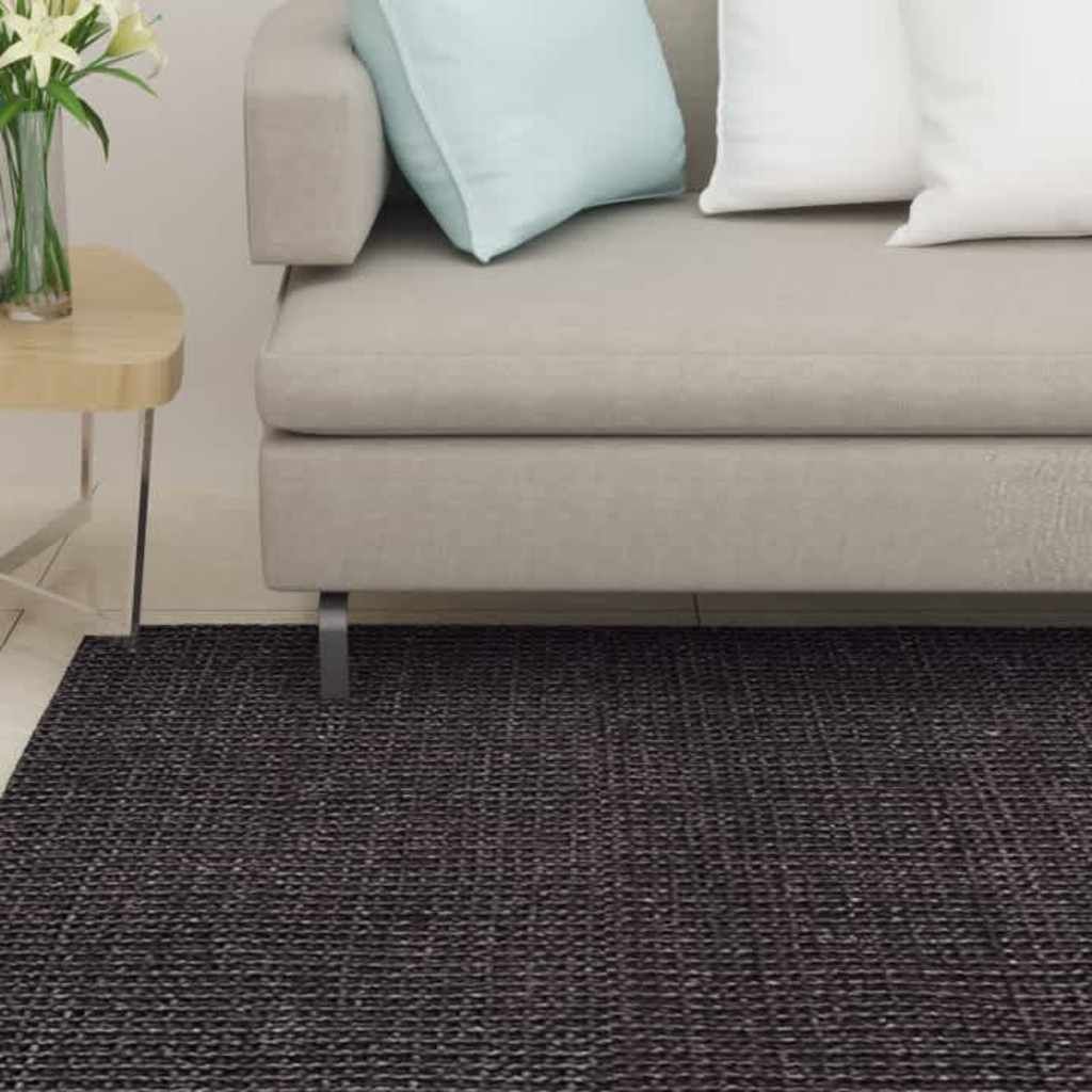 Tappeto in Sisal Naturale 66x100 cm Nero vidaXL