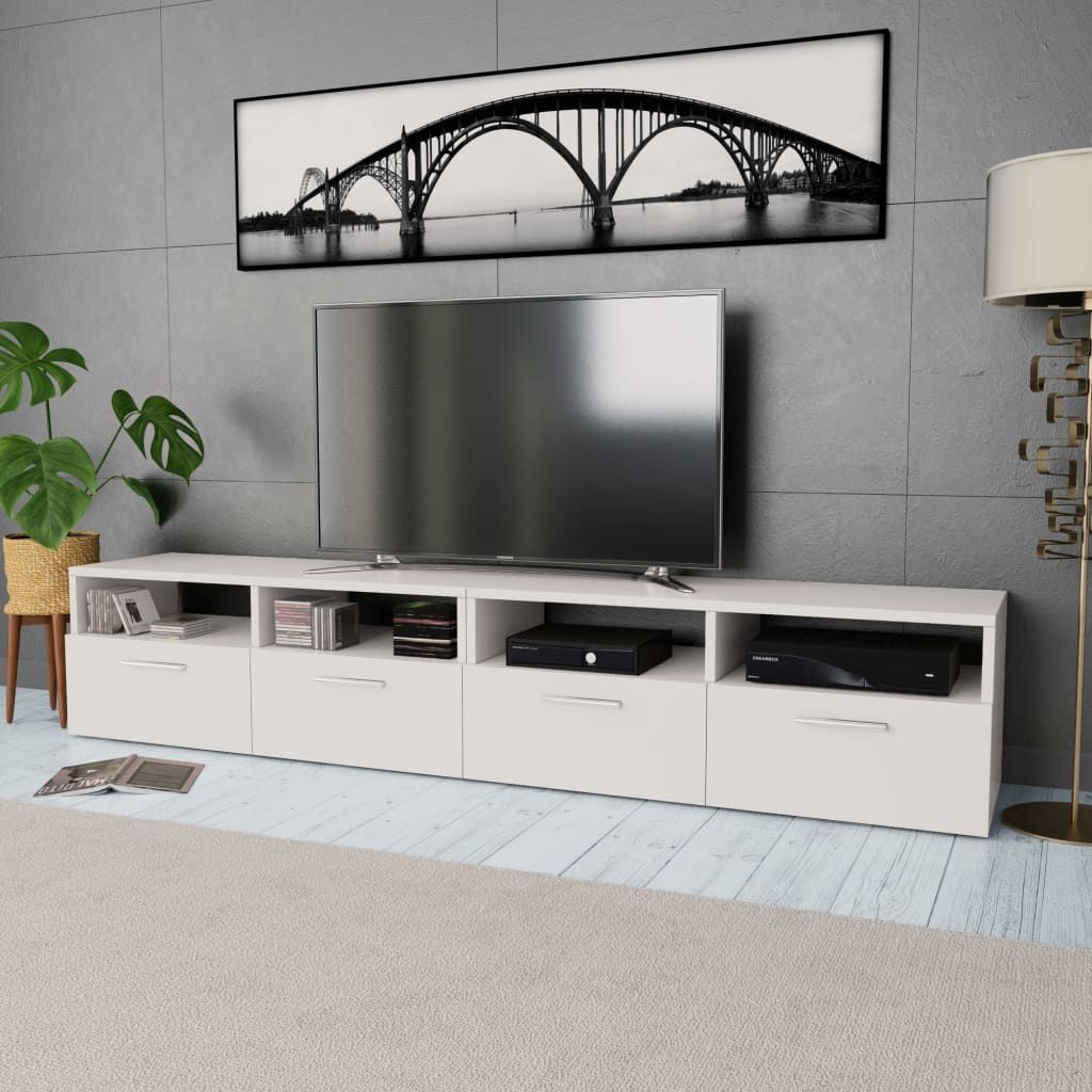 Mobili TV 2 pz in Legno Multistrato 95x35x36 cm Bianchi vidaXL