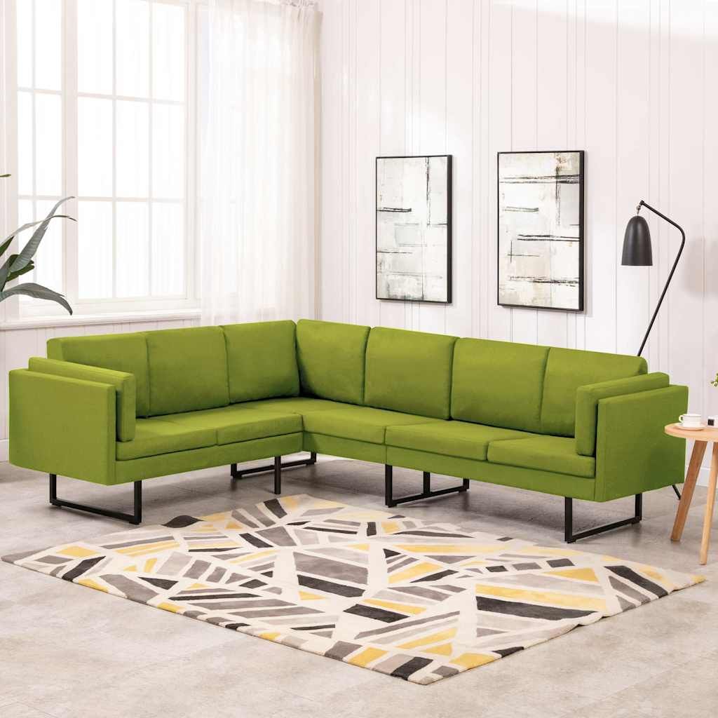 Divano Angolare Verde in Tessuto vidaXL