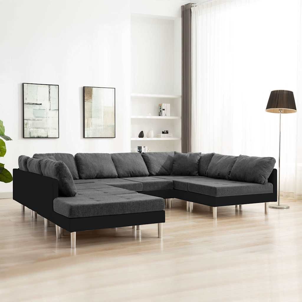 Divano Modulare in Similpelle Nero vidaXL