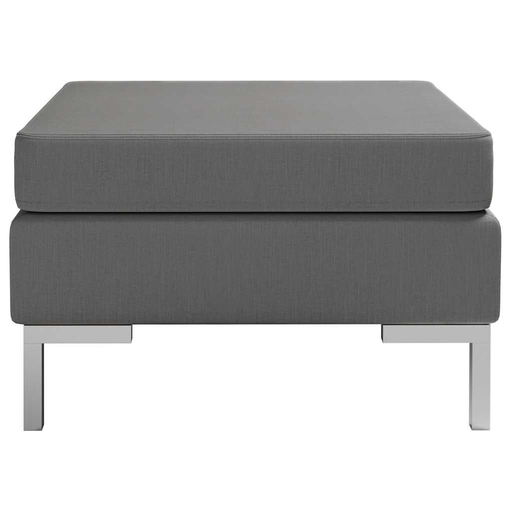 Poggiapiedi Modulare con Cuscino in Tessuto Grigio Scuro vidaXL