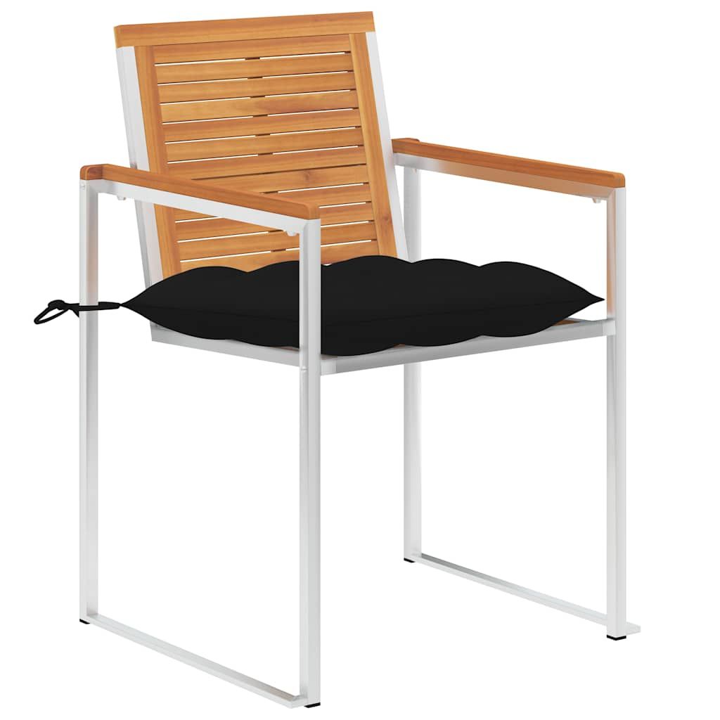 Sedie da Giardino 2 pz con Cuscini in Legno Acacia e Acciaio vidaXL