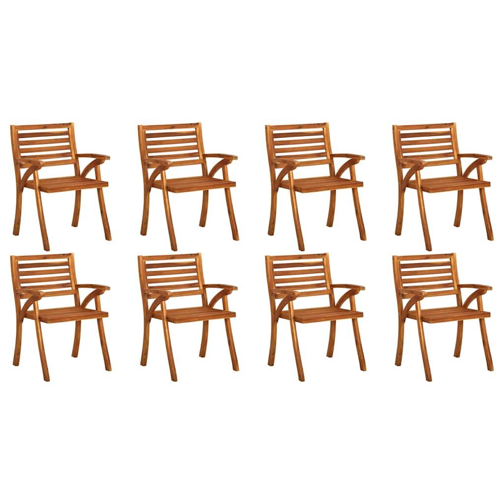 Sedie da Giardino con Cuscini 8 pz in Legno Massello di Acacia vidaXL