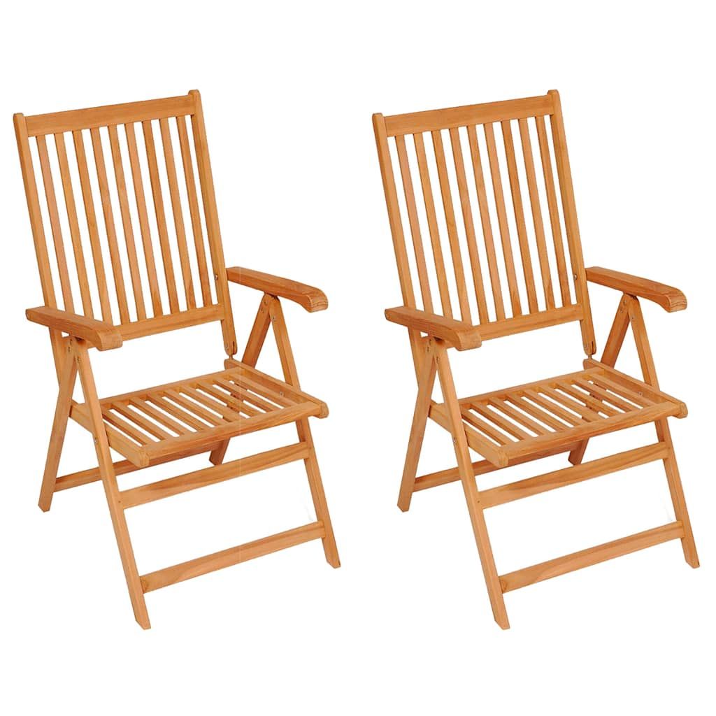 Sedie pieghevoli, 2 pezzi, con cuscini blu royal, in legno massello di teak. vidaXL