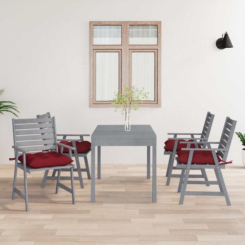 Sedie Pranzo per Esterni con Cuscini 4 pz Legno Massello Acacia vidaXL
