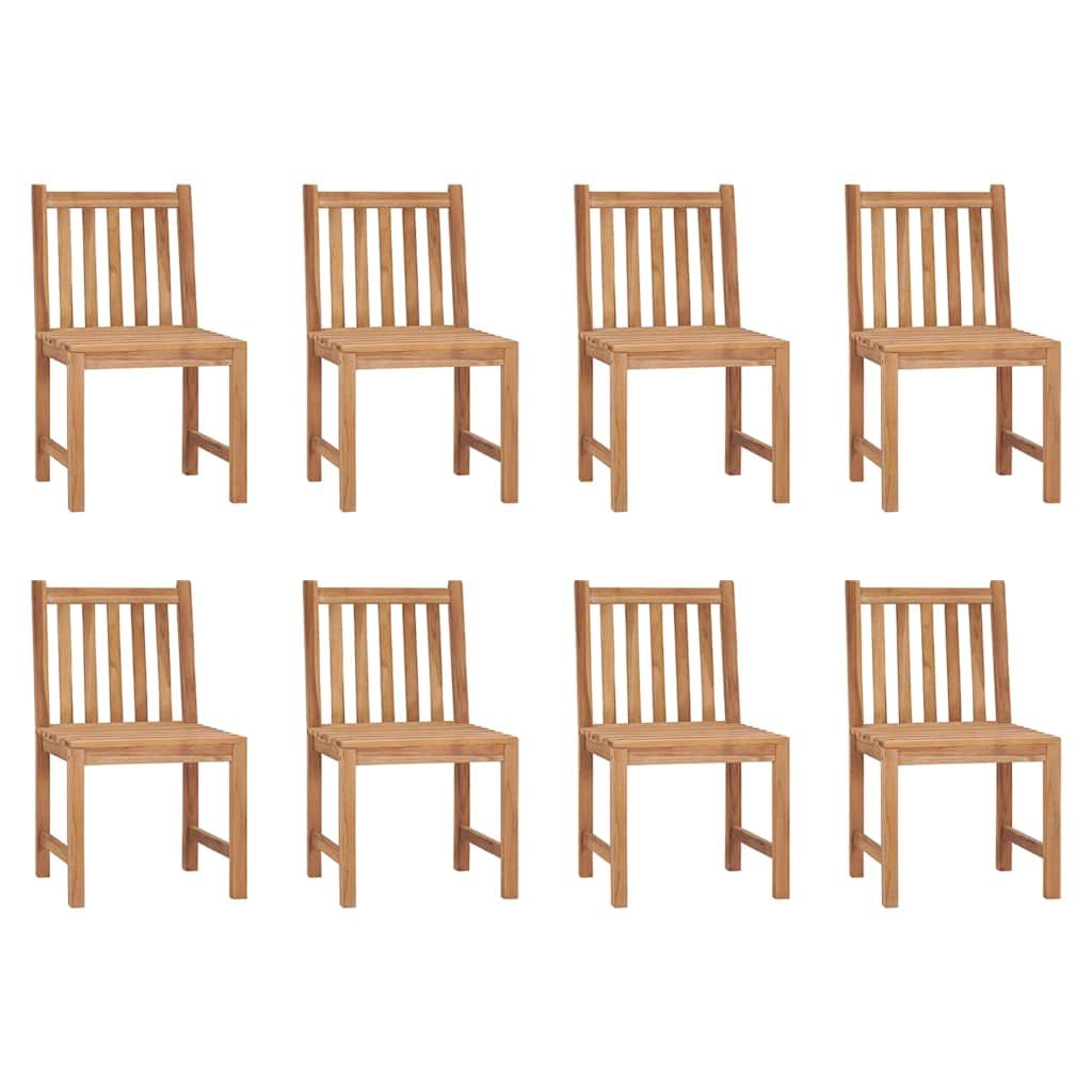 Sedie da Giardino con Cuscini 8 pz in Legno Massello di Teak vidaXL