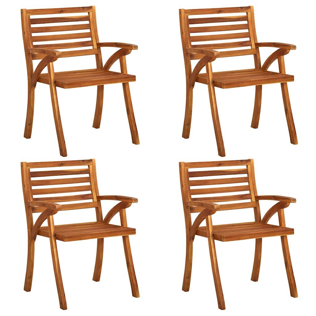 Sedie da Giardino con Cuscini 4 pz in Legno Massello di Acacia vidaXL