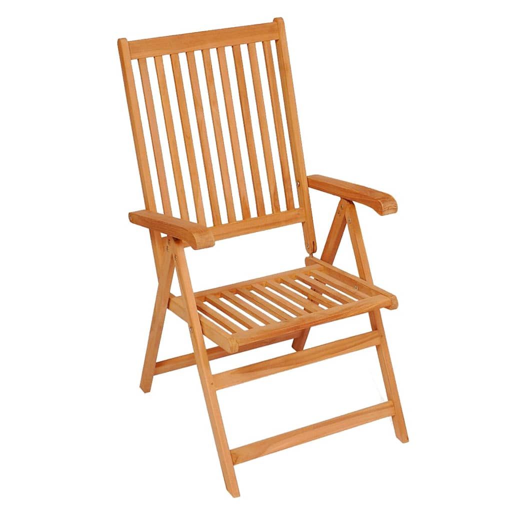 Sedia pieghevole con cuscini grigi in legno massello di teak. vidaXL