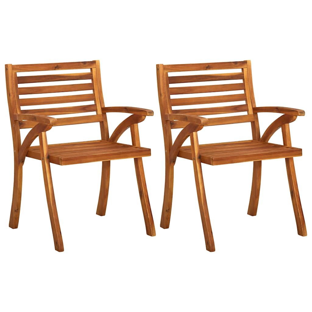 Sedie da Pranzo da Giardino con Cuscini 2 pz Massello di Acacia vidaXL