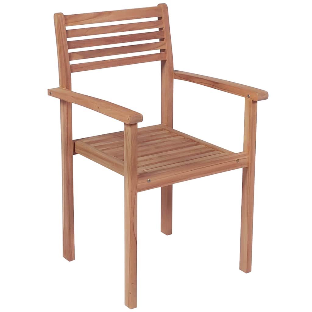 Sedie da Giardino Impilabili 6 pz in Legno Massello di Teak vidaXL