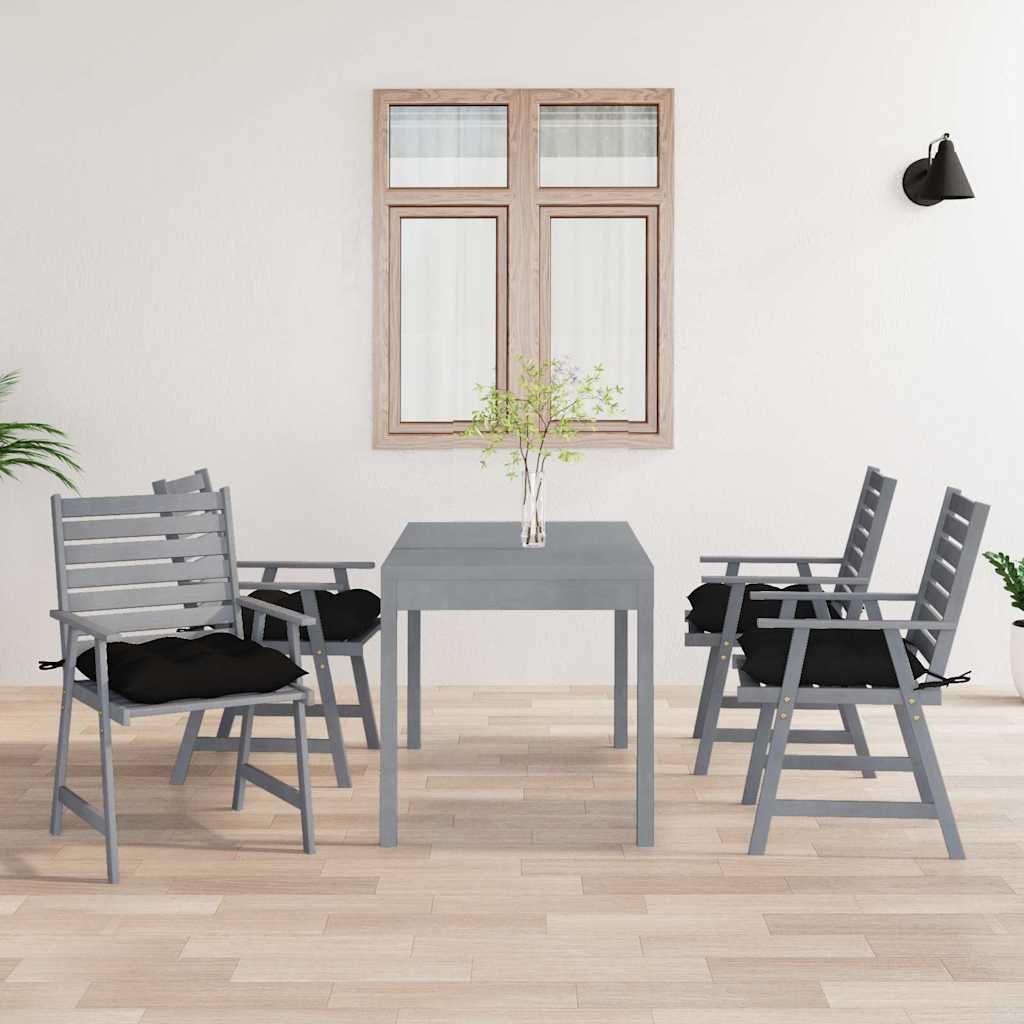Sedie Pranzo per Esterni con Cuscini 4 pz Legno Massello Acacia vidaXL