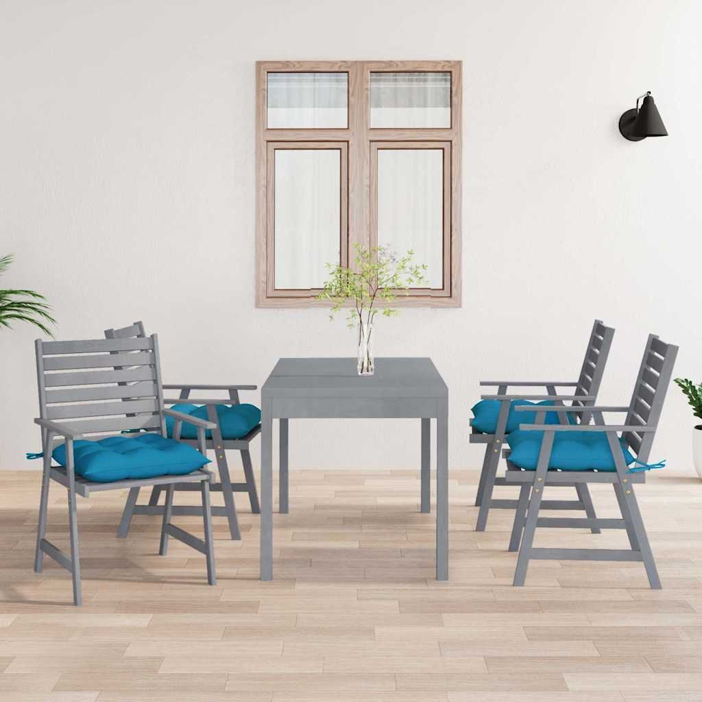 Sedie Pranzo per Esterni con Cuscini 4 pz Legno Massello Acacia vidaXL