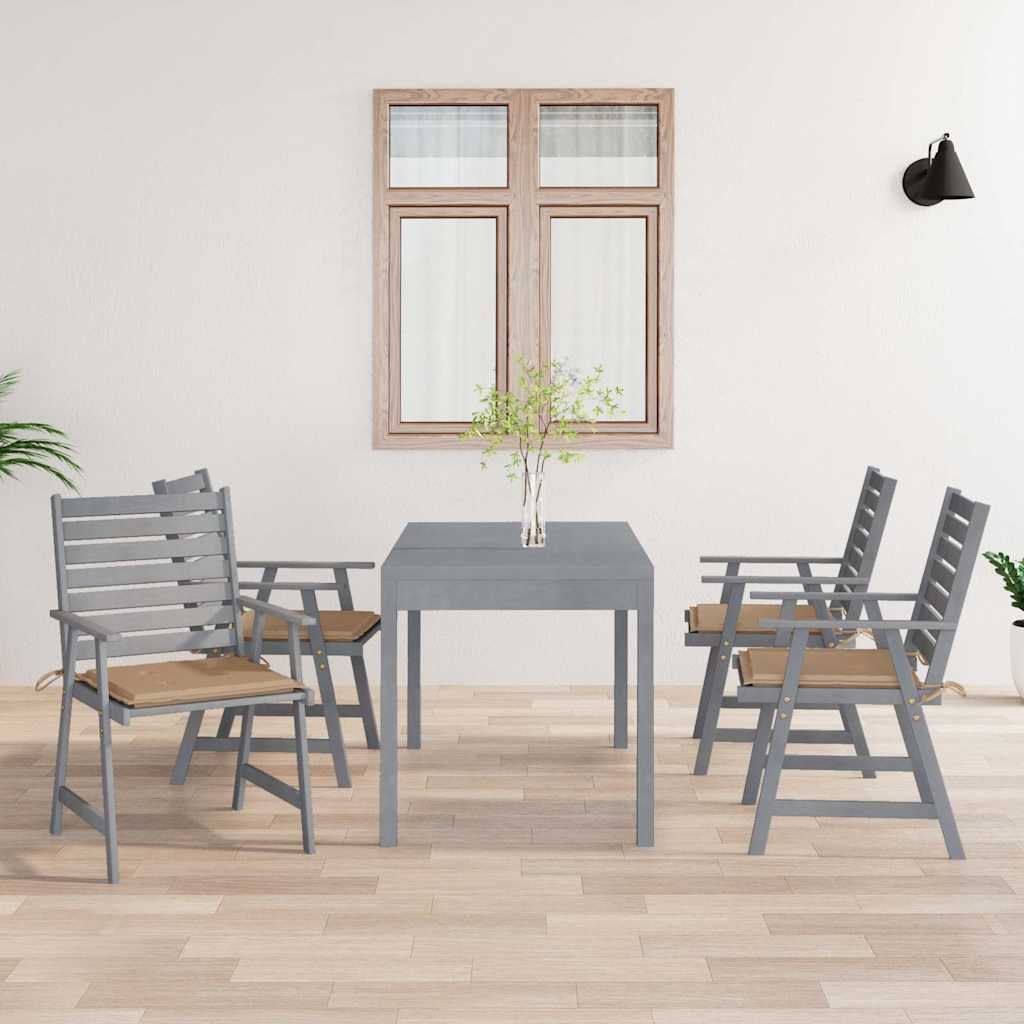 Sedie Pranzo per Esterni con Cuscini 4 pz Legno Massello Acacia vidaXL