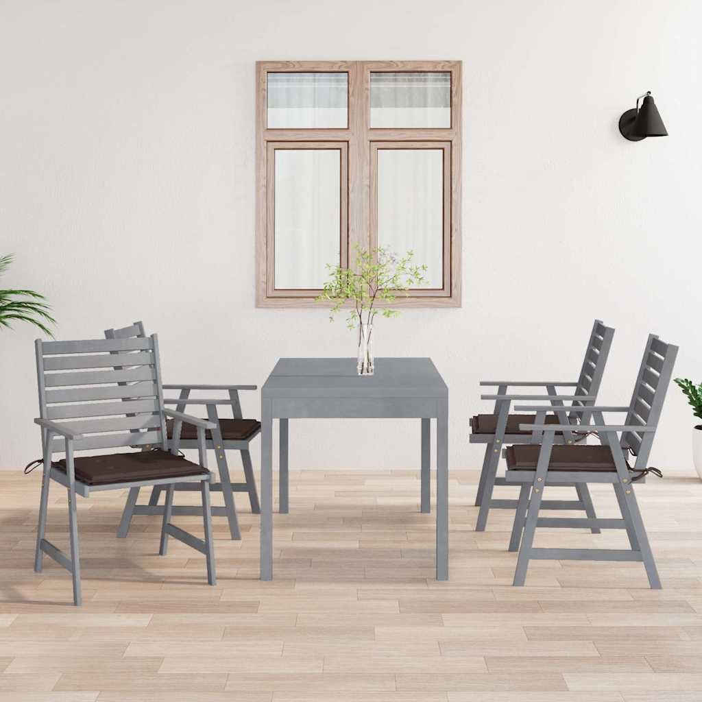 Sedie Pranzo per Esterni con Cuscini 4 pz Legno Massello Acacia vidaXL