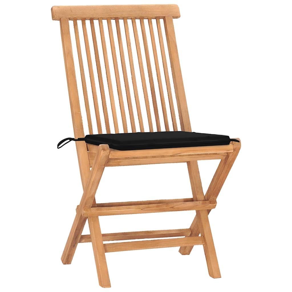 Set da Pranzo Giardino Pieghevole 3 pz Cuscino Massello di Teak vidaXL