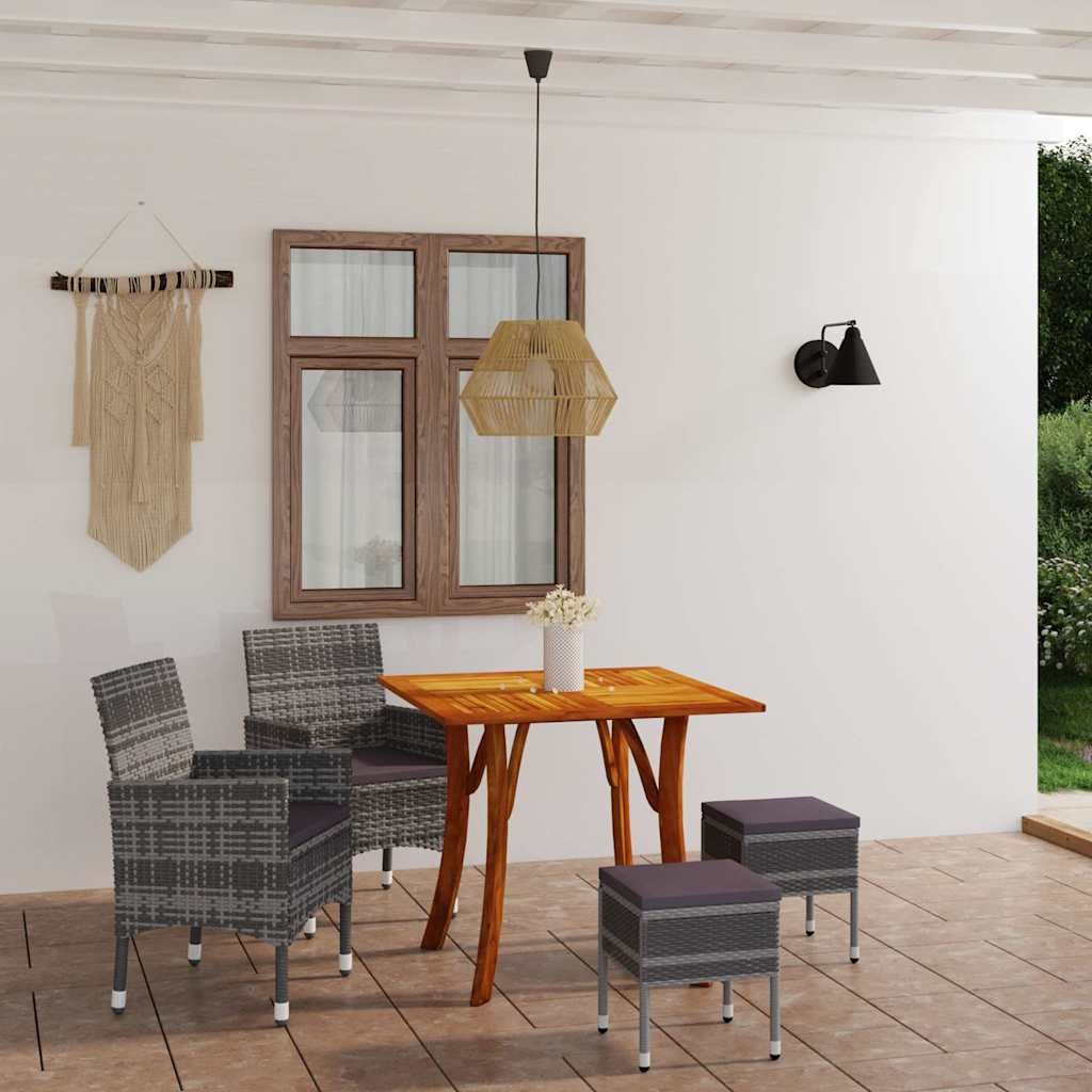 Set Mobili da Pranzo per Giardino 5 pz Grigio vidaXL