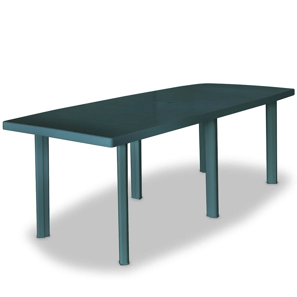 Set da Pranzo da Giardino 11 pz in Plastica Verde vidaXL