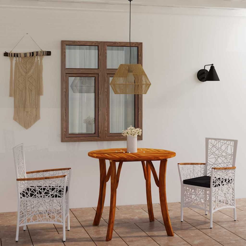 Set Mobili da Pranzo per Giardino 3 pz Bianco vidaXL