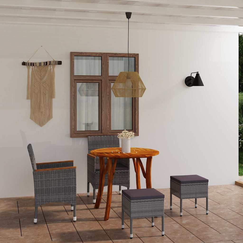 Set Mobili da Pranzo per Giardino 5 pz Grigio vidaXL