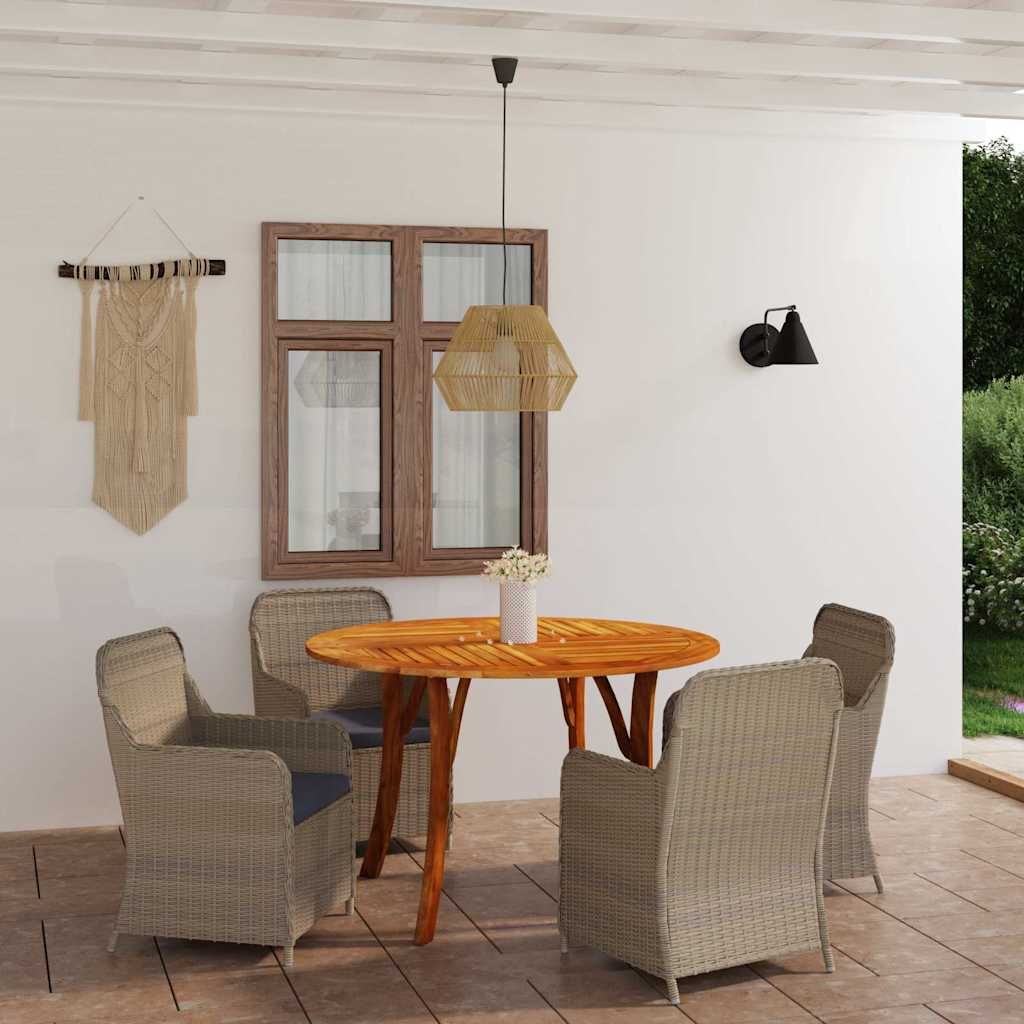 Set Mobili da Pranzo per Giardino 5 pz Marrone vidaXL