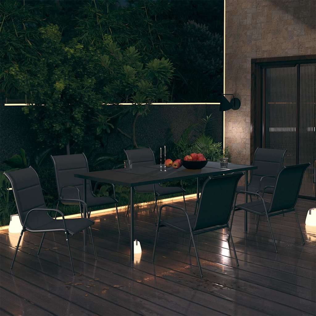 Set da Pranzo da Giardino 7 pz in Acciaio Antracite vidaXL