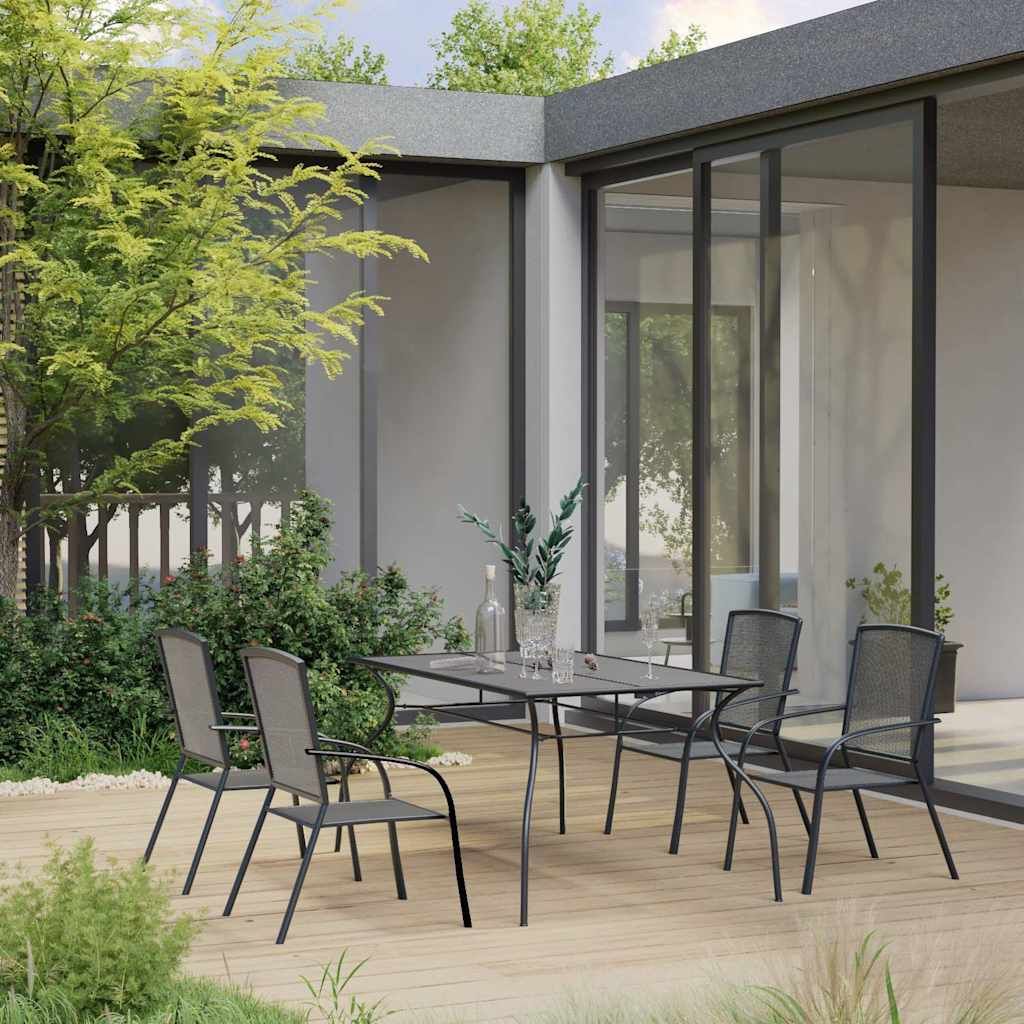 Set Pranzo da Giardino 5 pz in Acciaio Antracite vidaXL