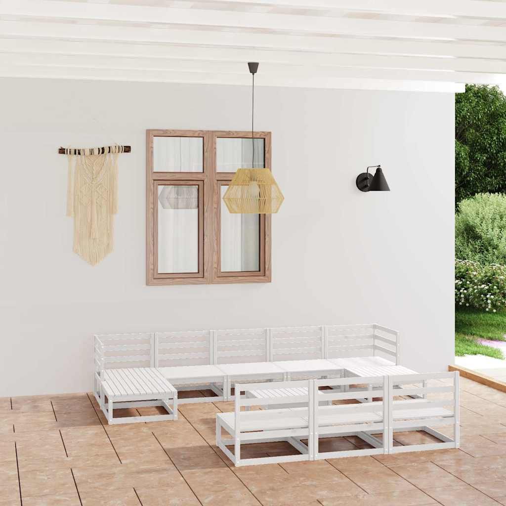 Set Divani da Giardino 11 pz in Legno Massello di Pino vidaXL