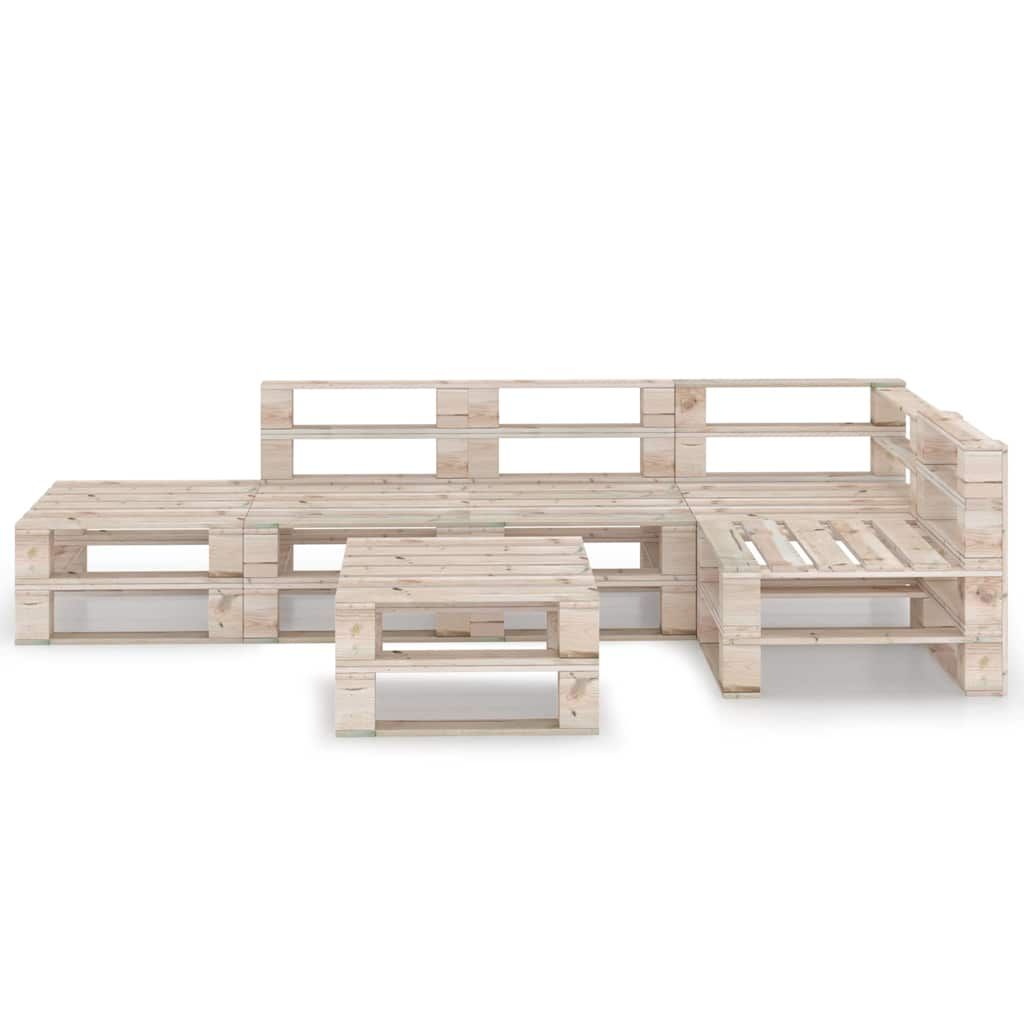Set Salotto Giardino in Pallet 6 pz in Legno di Pino vidaXL